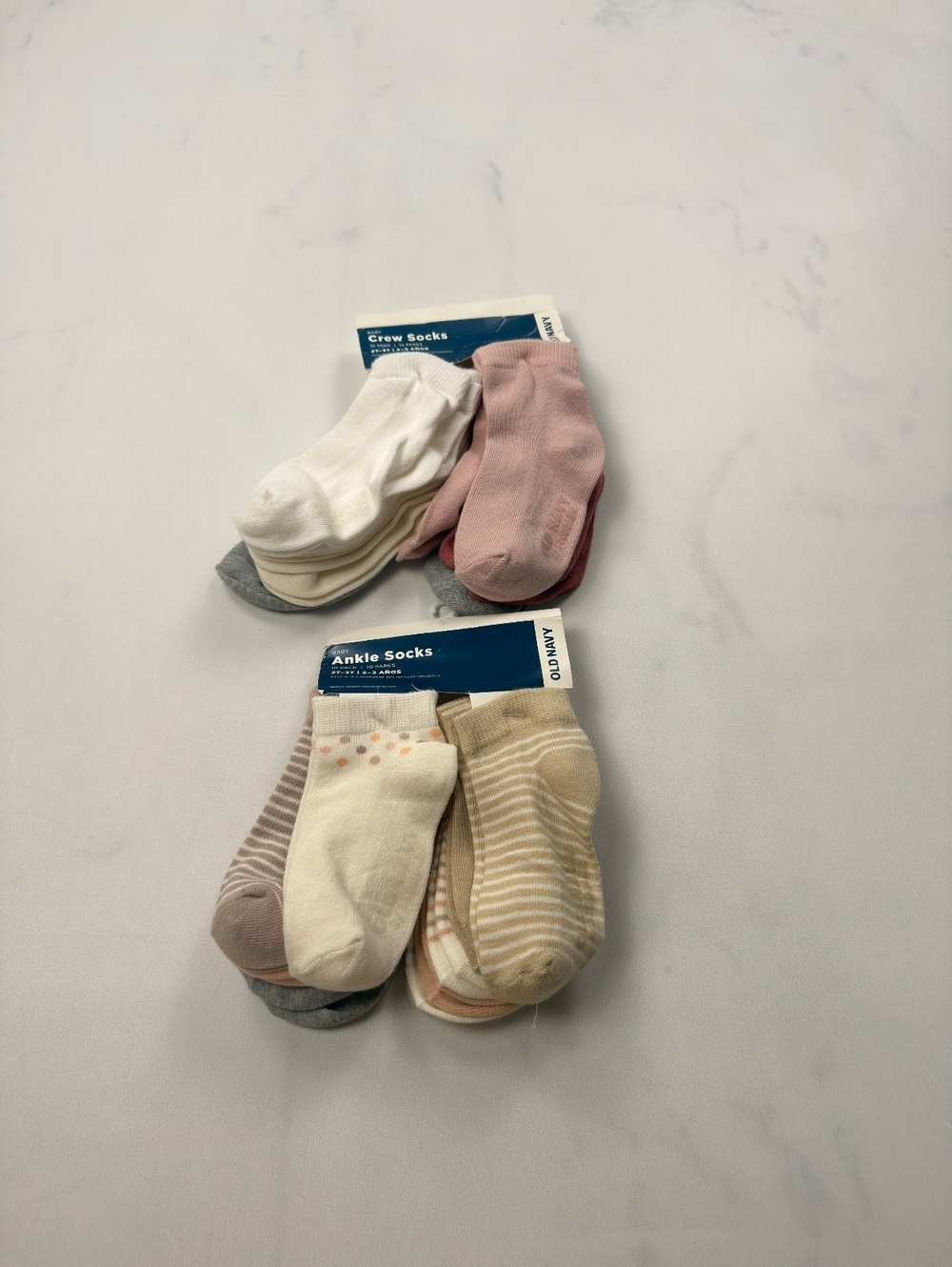 Old Navy Baby Ankle Socks Multicolor Lot of 2 - Girls 2T 3T NWT